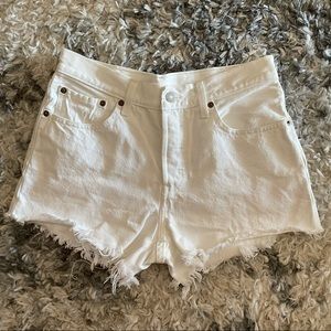 Levi’s 501 Original High Rise Denim White Shorts Size 27